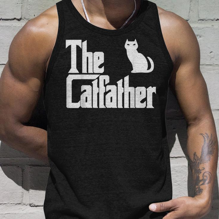 Funny The Catfather Fathers Day Cat Dad Pet Owner Gift Men Unisex Tank Top Gifts for Him