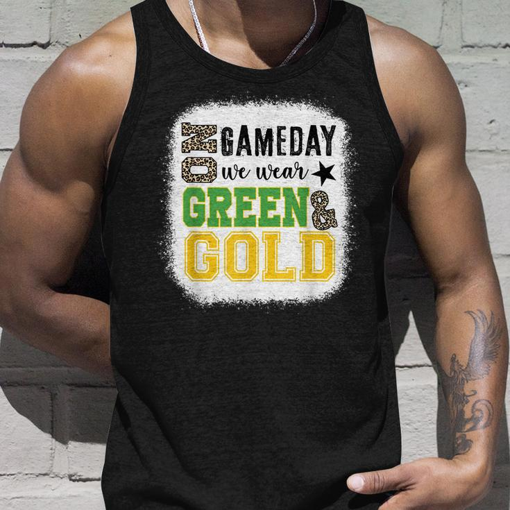 On Gameday Football We Wear Green And Gold Leopard Print Tank Top Gifts for Him