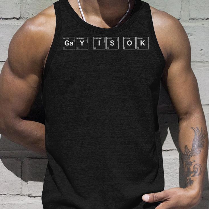 Gay Is Ok Mlm Pride Subtle Lgbtq Men Funny Chemistry Gift Unisex Tank Top Gifts for Him