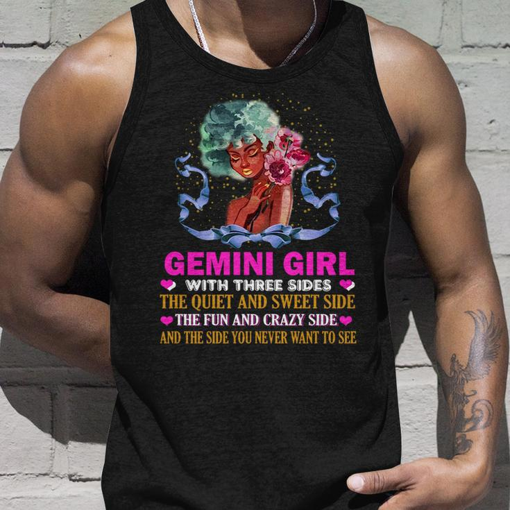 Gemini Girl Has Three Sides Birthday Gemini Funny Gifts Unisex Tank Top Gifts for Him