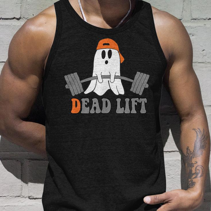 Ghost Dead Lift Halloween Ghost Gym Graphic Pocket Tank Top Gifts for Him