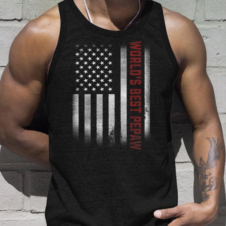 Gifts For Papa Worlds Best Pepaw American Flags Unisex Tank Top Gifts for Him