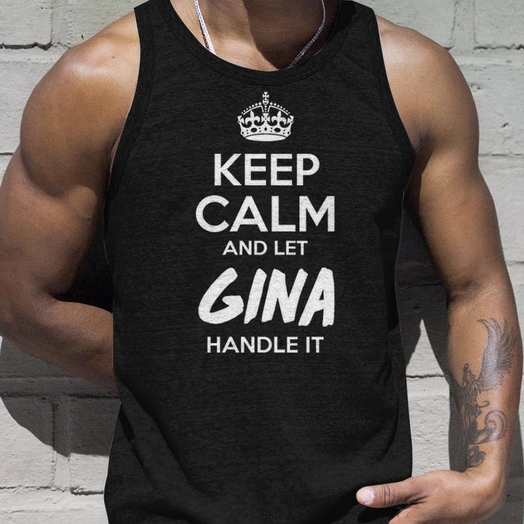 Gina Name Gift Keep Calm And Let Gina Handle It Unisex Tank Top Gifts for Him
