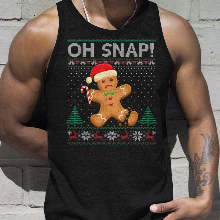 Gingerbread Man Cookie Ugly Sweater Oh Snap Christmas Tank Top Gifts for Him