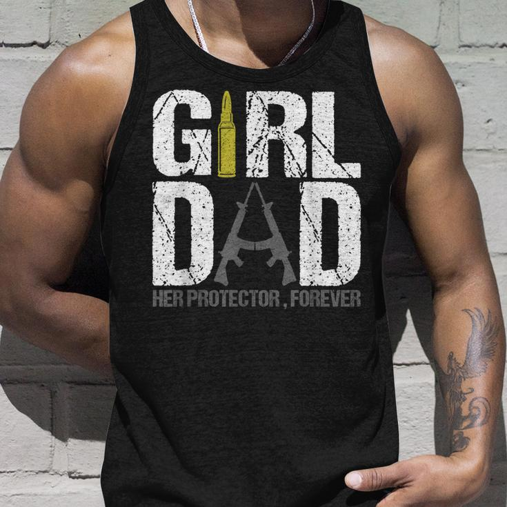 Girl Dad Her Protector Forever Funny Father Of Girls Gifts Unisex Tank Top Gifts for Him