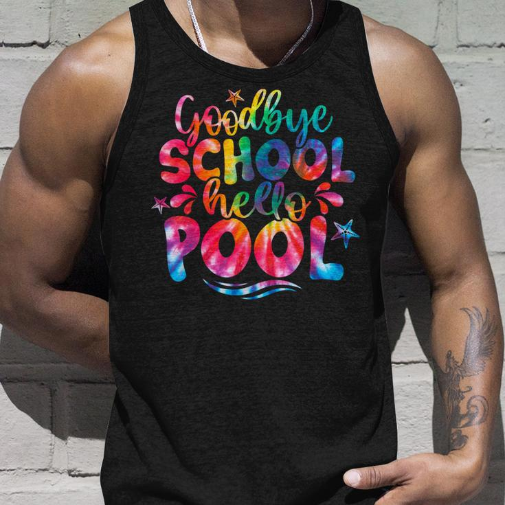 Goodbye School Hello Pool Tie Dye Last Day Of School Kids Unisex Tank Top Gifts for Him