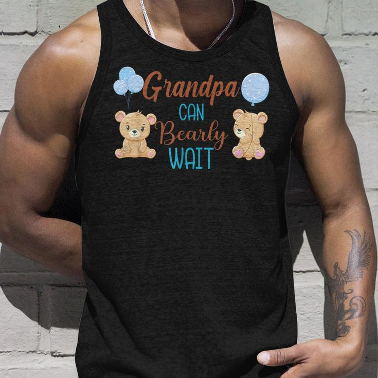 Grandpa Can Bearly Wait Bear Gender Neutral Boy Baby Shower Unisex Tank Top Gifts for Him