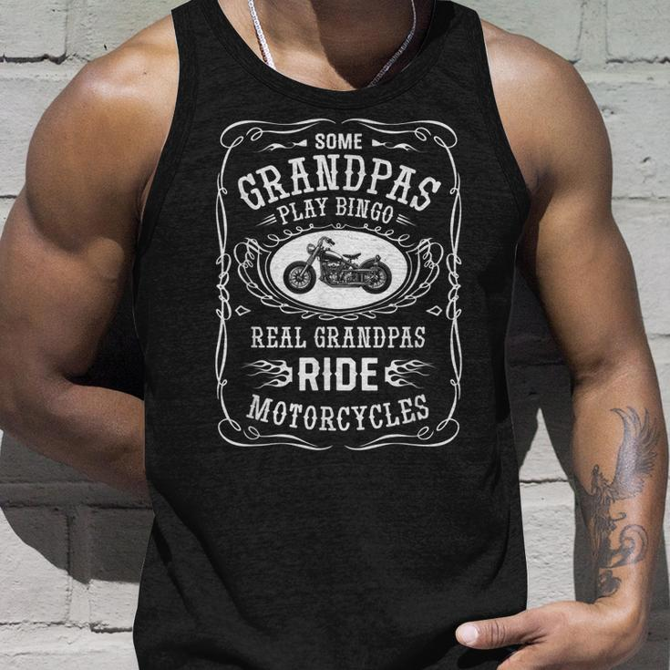 Grandpa Some Play Bingo I Ride Motorcycle Biker Unisex Tank Top Gifts for Him