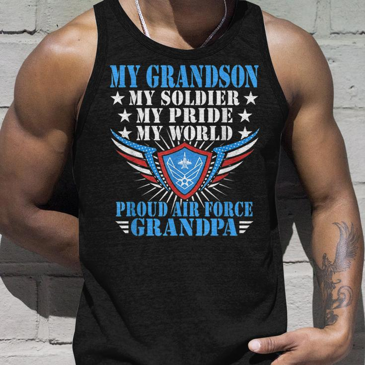 My Grandson Is A Soldier Airman Proud Air Force Grandpa Tank Top Gifts for Him
