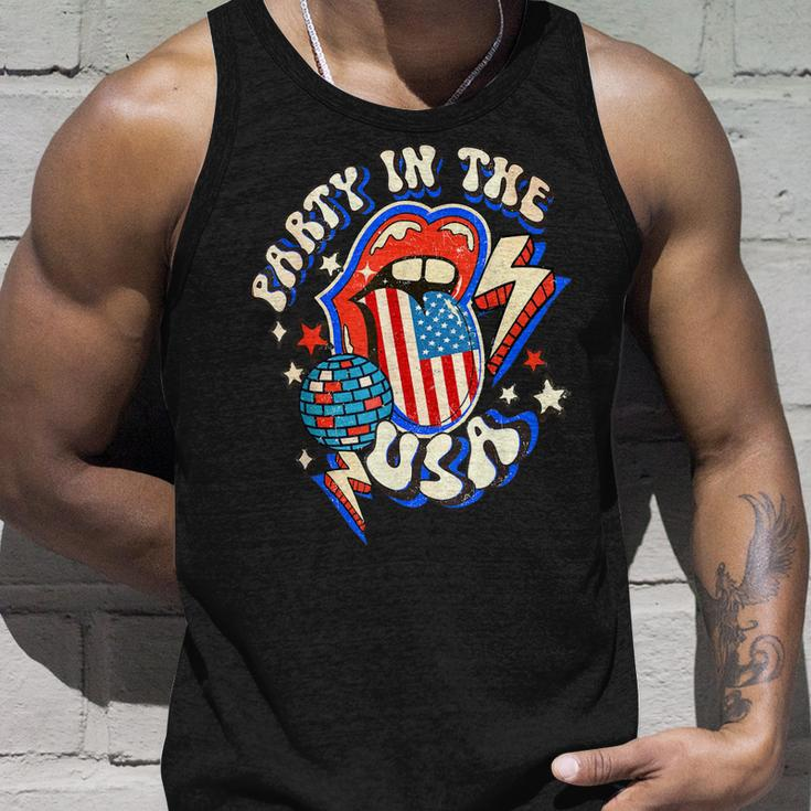 Groovy Disco Funny Party In The Us July 4Th Usa Patriotic Unisex Tank Top Gifts for Him