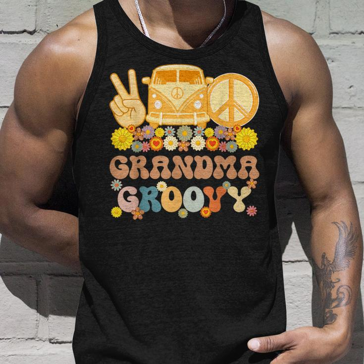 Groovy Grandma Hippie Peace Retro Matching Party Family Unisex Tank Top Gifts for Him