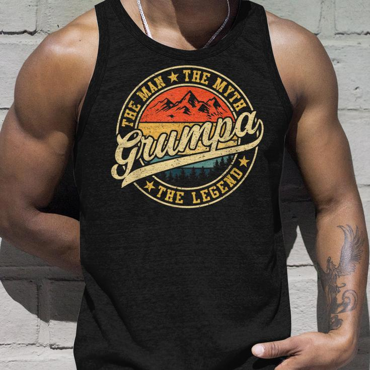 Grumpa The Man The Myth The Legend Funny Fathers Day Unisex Tank Top Gifts for Him