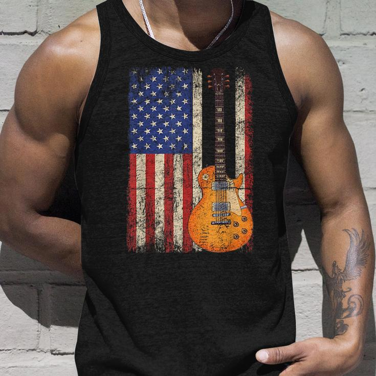 Guitar American Usa Flag Patriotic Guitarist Men Patriotic Tank Top Gifts for Him