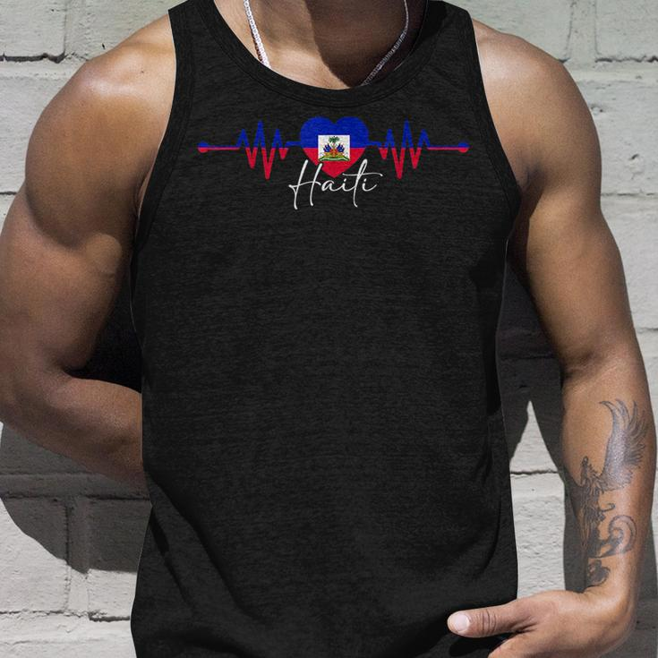 Haiti Heritage Roots Proud Heartbeat Haitian Flag Pride Unisex Tank Top Gifts for Him