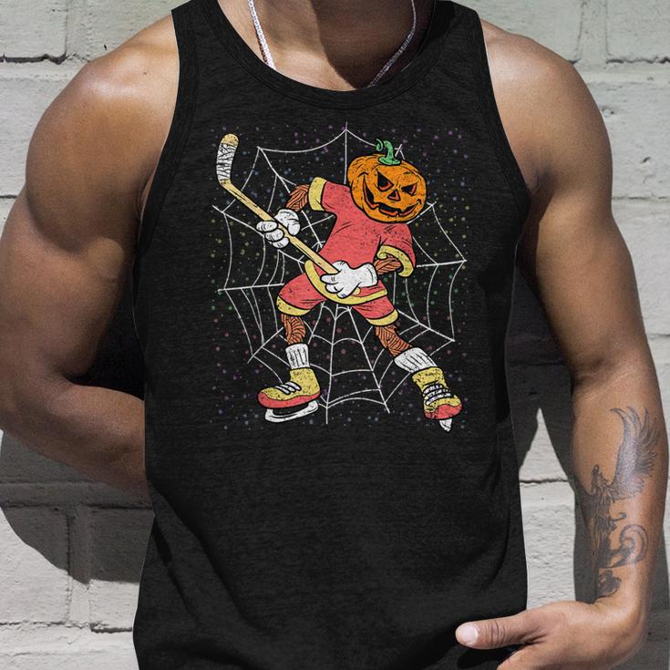 Halloween Pumpkin Scary Ice Hockey Sport Costume Skater Tank Top Gifts for Him