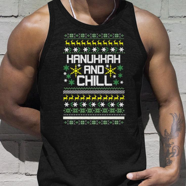 Hanukkah Sweater And Chill Ugly Christmas Sweater Tank Top Gifts for Him