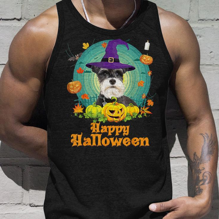 Happy Halloween Schnauzer Dog Pumpkin Witch Ghost Cute Scary Tank Top Gifts for Him