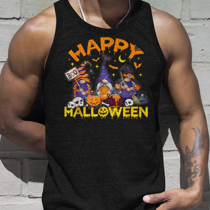 Happy Halloween Three Gnomes Skeleton Zombie Trick Or Treat Tank Top Gifts for Him