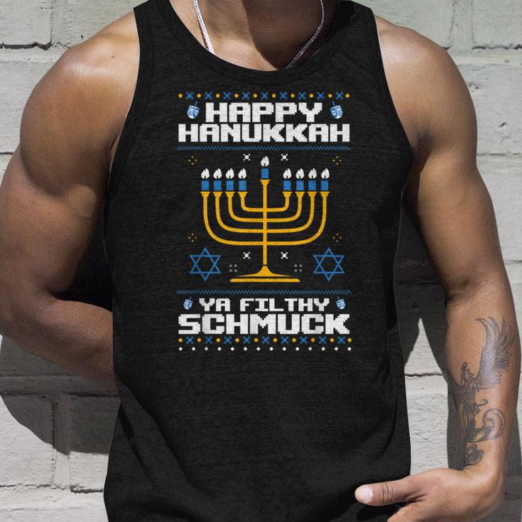 Happy Hanukkah Ya Filthy Schmuck Jewish X-Mas Ugly Sweater Tank Top Gifts for Him