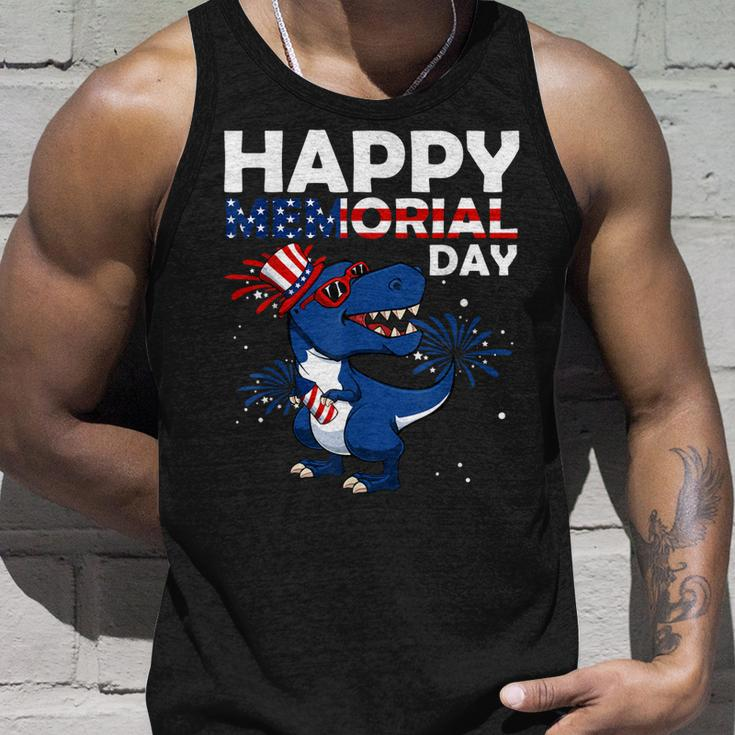 Happy Memorial Day 4Th Of July Dinosaur American Flag Hat Unisex Tank Top Gifts for Him
