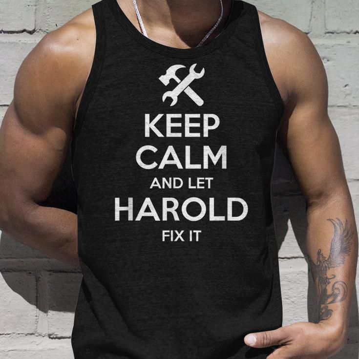 Harold Fix Quote Funny Birthday Personalized Name Gift Idea Unisex Tank Top Gifts for Him