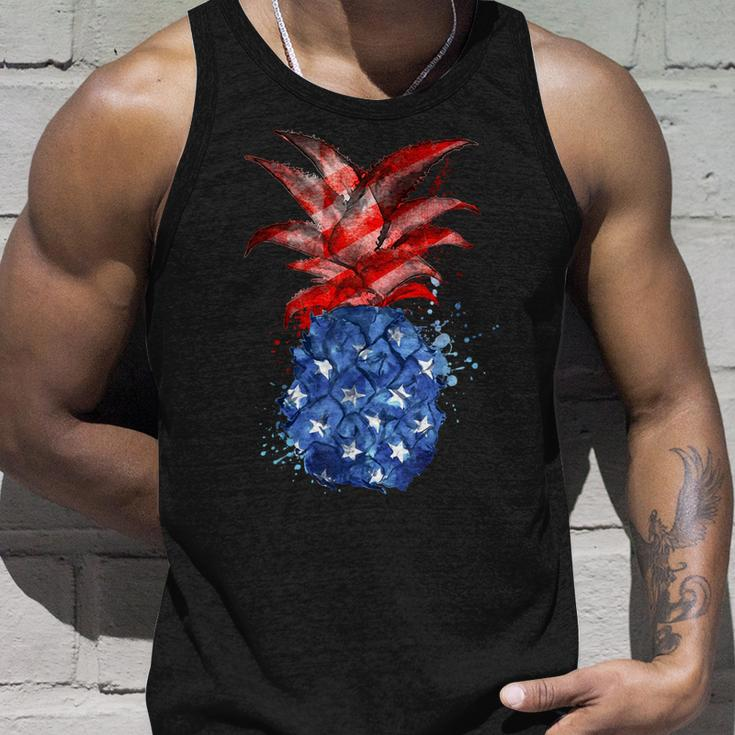 Hawaiian Pineapple American Flag 4Th Of July Patriotic Unisex Tank Top Gifts for Him
