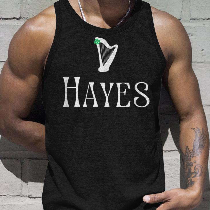 Hayes Surname Irish Family Name Heraldic Celtic Harp Unisex Tank Top Gifts for Him