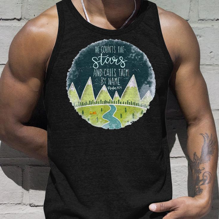 He Counts The Stars And Calls Them All By Name Psalm 1474 Unisex Tank Top Gifts for Him