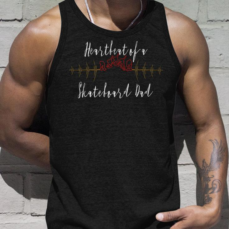 Heartbeat Of A Skateboard Dad Lovers Father Papa Tank Top Gifts for Him