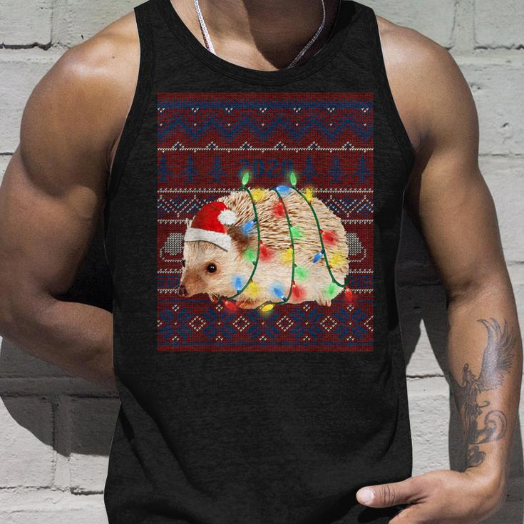 Hedgehog Christmas Lights Ugly Sweater Goat Lover Tank Top Gifts for Him