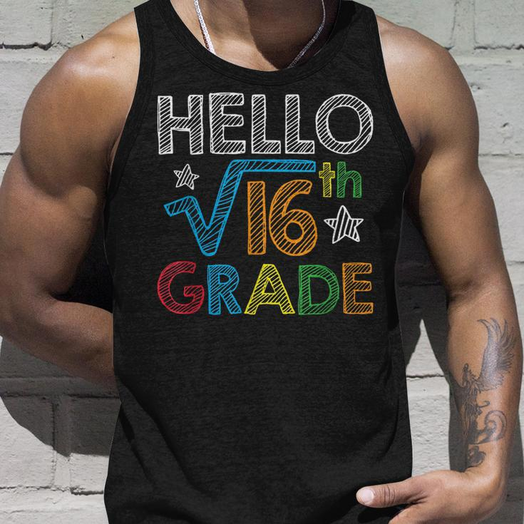 Hello Square Root 16 4Th Grade Back To School Math Nerd Math Tank Top Gifts for Him
