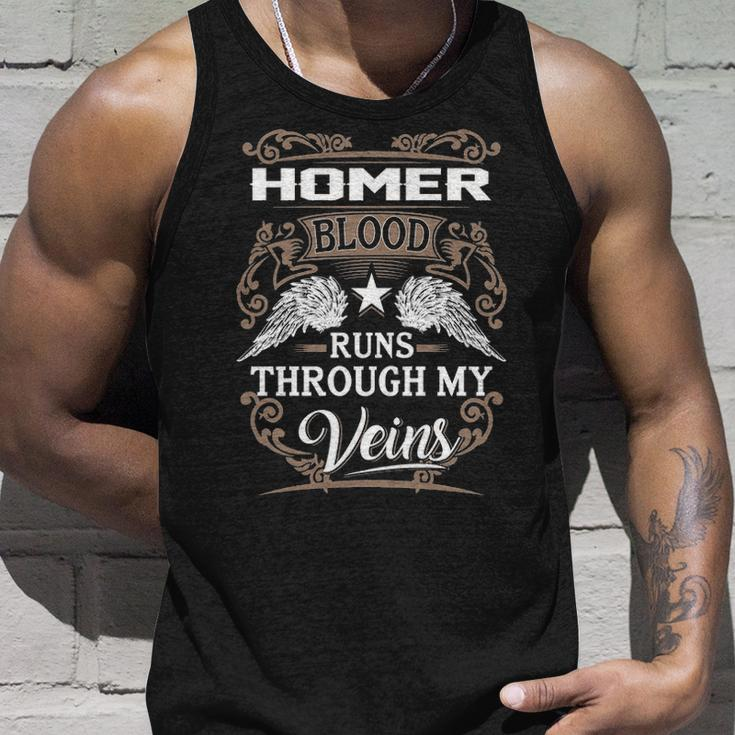 Homer Name Gift Homer Blood Runs Through My Veins Unisex Tank Top Gifts for Him