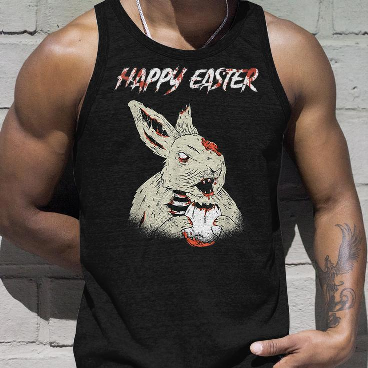 Horror Movie Lover Easter Bunny Bloody Gore Zombie Egg Easter Tank Top Gifts for Him
