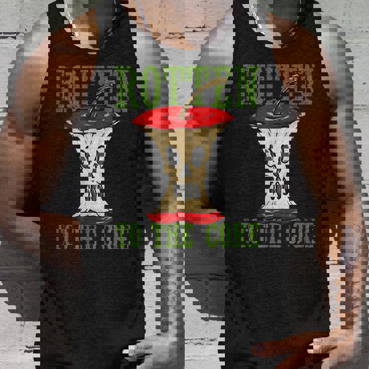 Horror Rotten To The Core Scary Skeleton Face Apple Core Scary Tank Top Gifts for Him