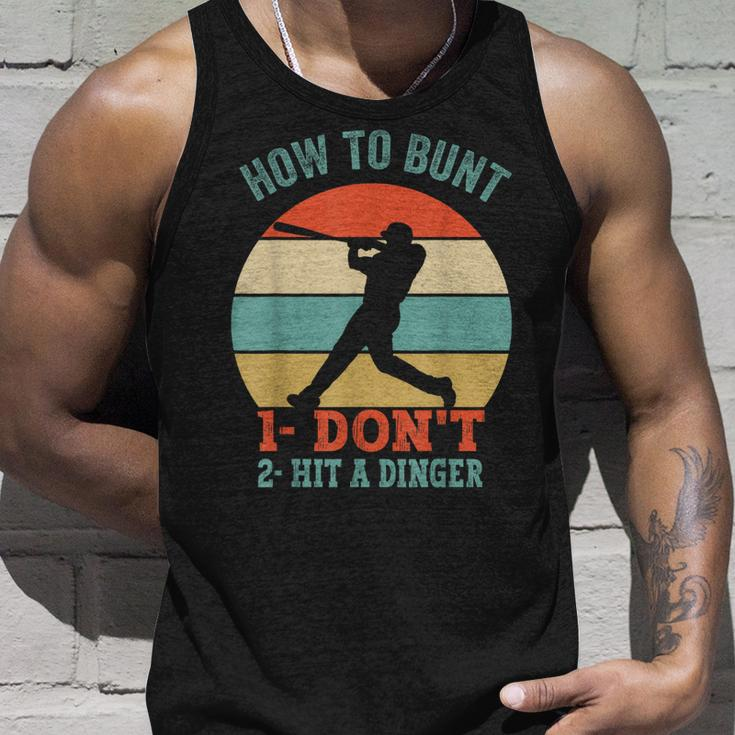 How To Bunt Dont Hit A Dinger Gifts For A Baseball Fan Unisex Tank Top Gifts for Him