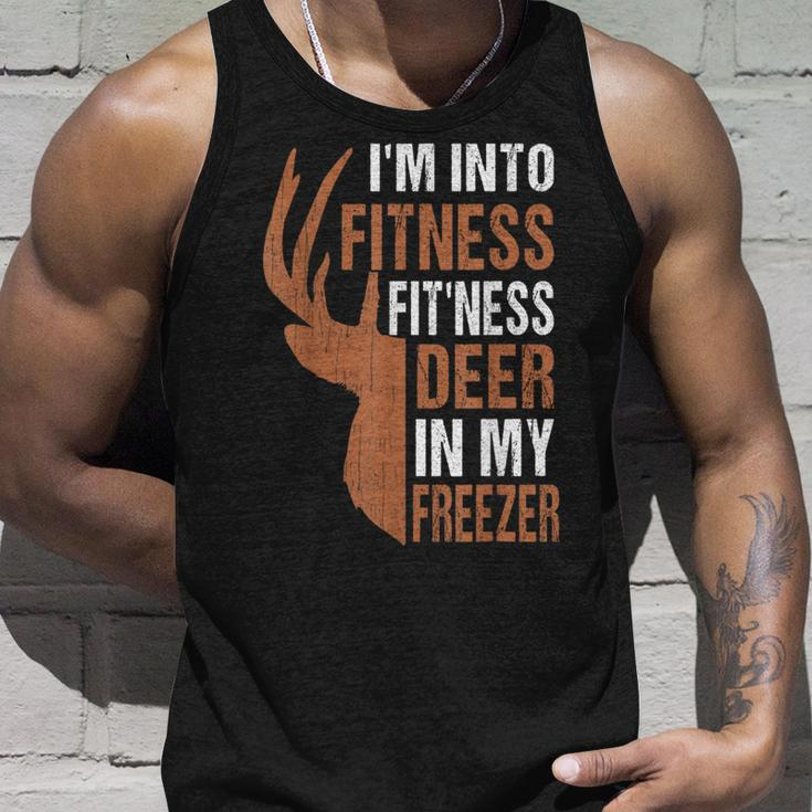 Hunting- I'm Into Fitness Deer Freezer Hunter Dad Tank Top Gifts for Him