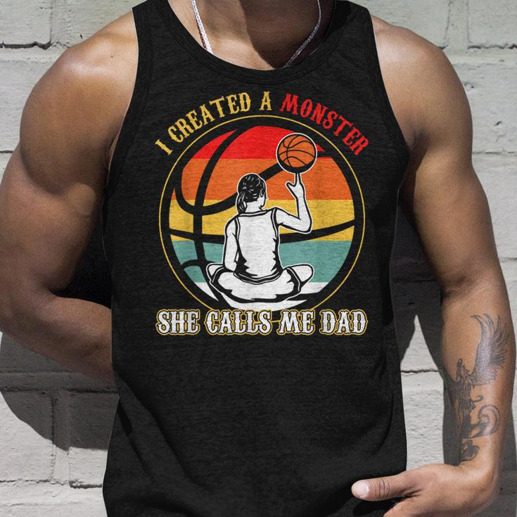 I Created A Monster She Call Me Dad Basketball Unisex Tank Top Gifts for Him