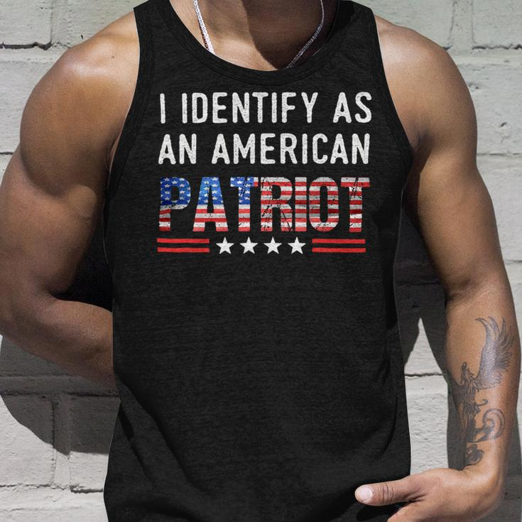 I Identify As An American Patriot Veterans Patriotism Unisex Tank Top Gifts for Him