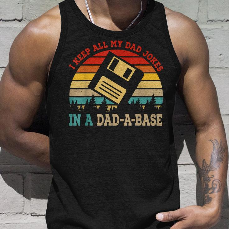 I Keep All My Dad Jokes In A Dadabase Fathers Day Gift Unisex Tank Top Gifts for Him