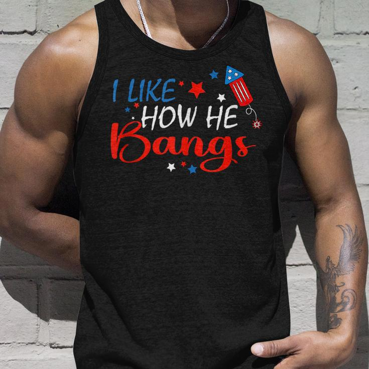 I Like How He Bangs Fireworks Funny 4Th Of July Cute Couple Unisex Tank Top Gifts for Him