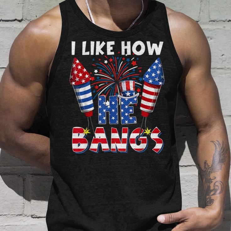 I Like How He Bangs Funny Couple 4Th Of July Firecracker Unisex Tank Top Gifts for Him