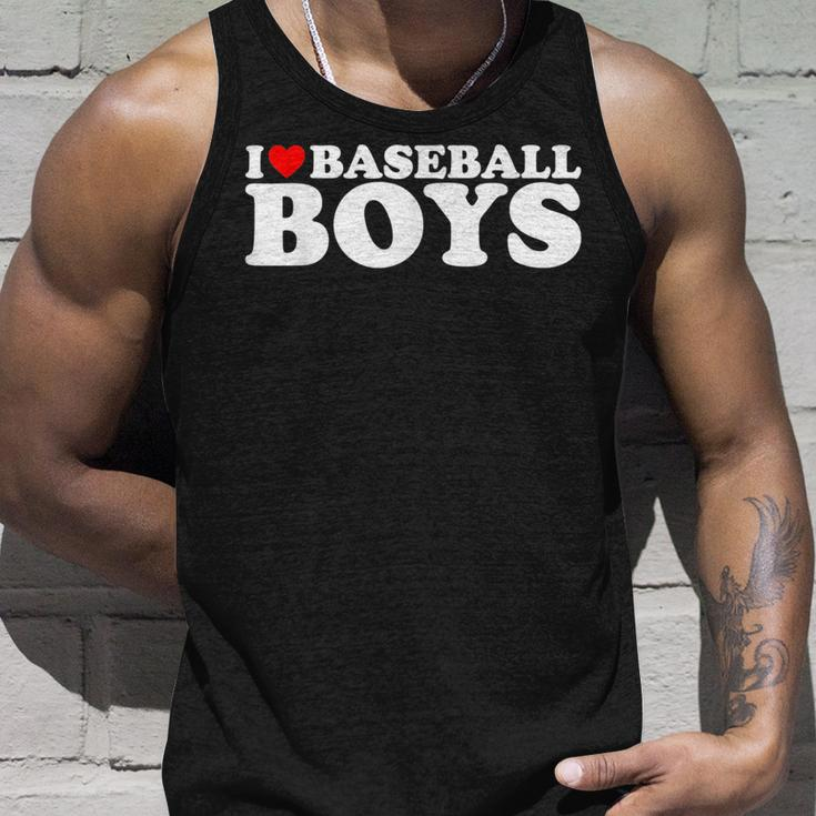 I Love Baseball Boys I Heart Baseball Boys Funny Red Heart Unisex Tank Top Gifts for Him