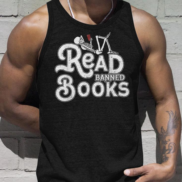 I Read Banned Books Reading Bookworm Unisex Tank Top Gifts for Him