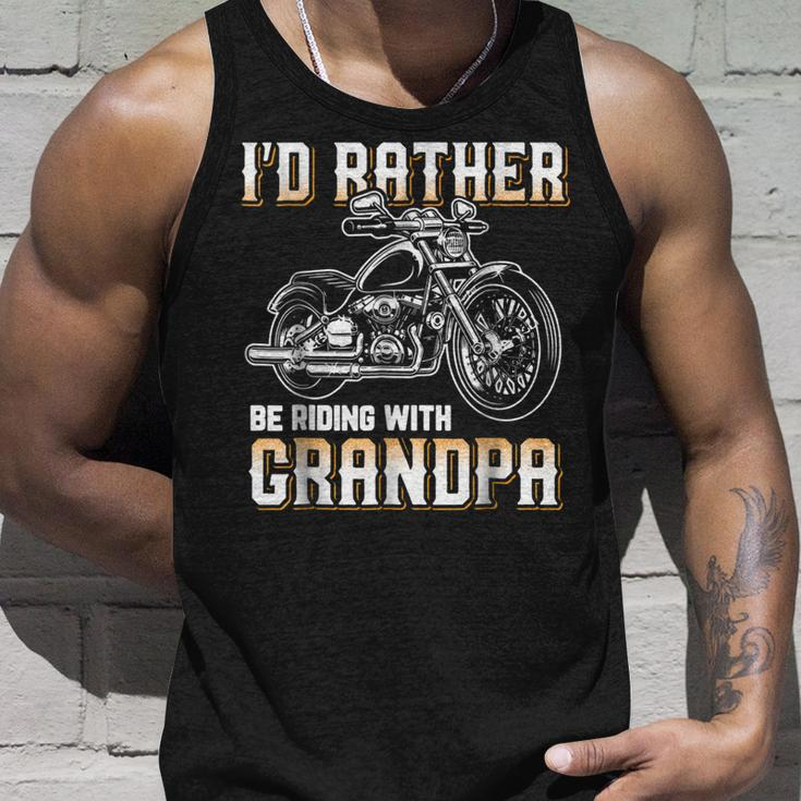 Id Rather Be Riding With Grandpa Biker Unisex Tank Top Gifts for Him