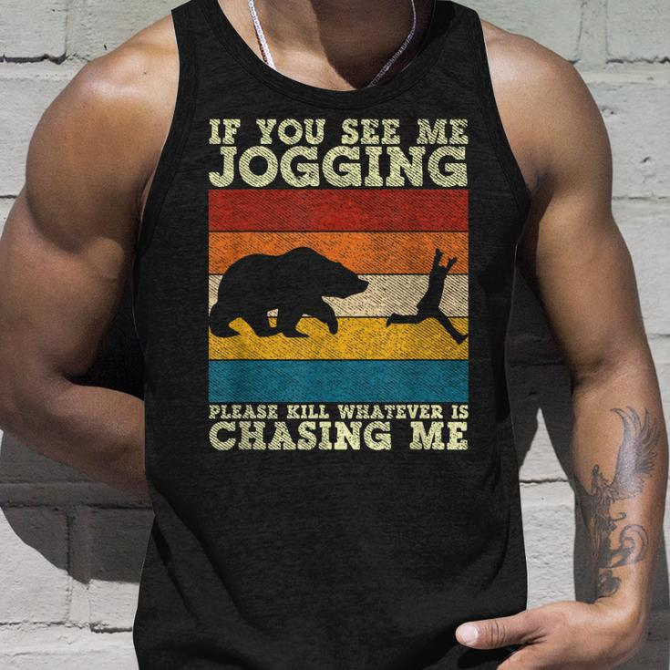 If You See Me Jogging Please Kill Whatever Is Chasing Me Unisex Tank Top Gifts for Him