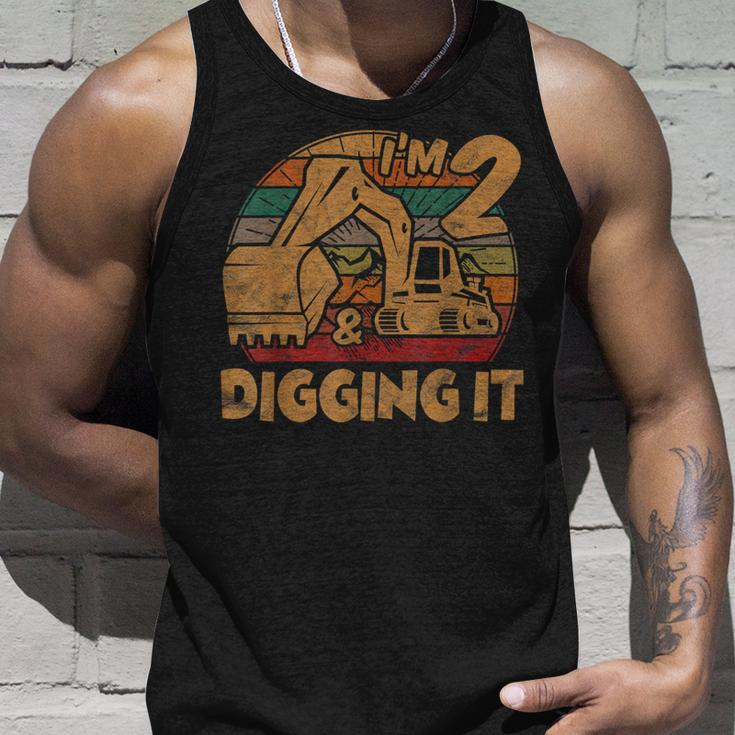 Im 2 Year Old Gift 2Nd Birthday Boy Excavator Construction Unisex Tank Top Gifts for Him