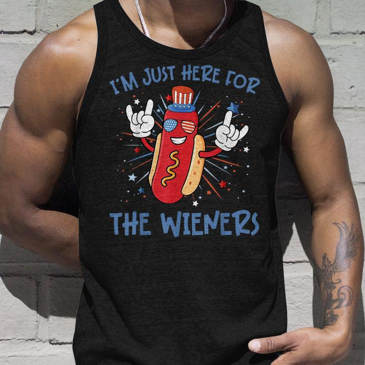 Im Just Here For The Wieners Hot Dog Cartoon 4Th Of July Unisex Tank Top Gifts for Him