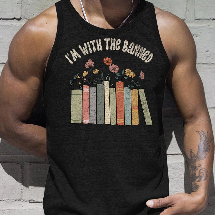 Im With The Banned Books Social Justice Reading Librarian Unisex Tank Top Gifts for Him