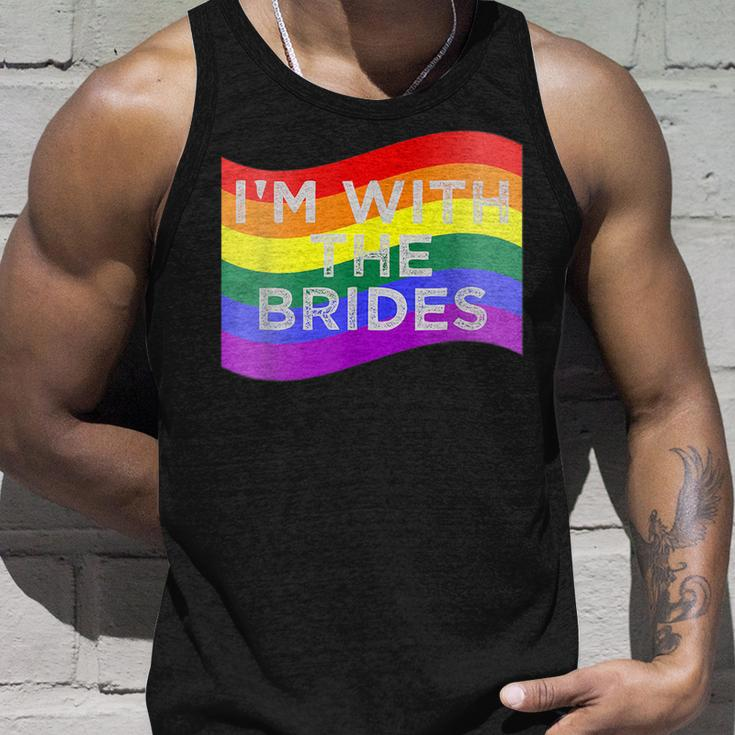 Im With The Brides Lesbian Gay Wedding Party Unisex Tank Top Gifts for Him