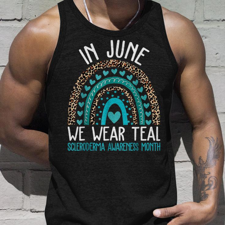 In June We Wear Teal Cool Scleroderma Awareness Month Unisex Tank Top Gifts for Him